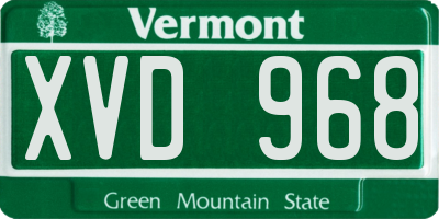 VT license plate XVD968