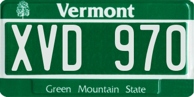 VT license plate XVD970