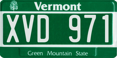 VT license plate XVD971