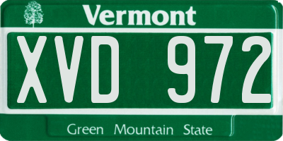 VT license plate XVD972