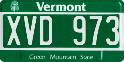 VT license plate XVD973