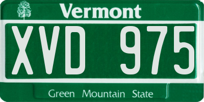 VT license plate XVD975