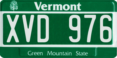 VT license plate XVD976