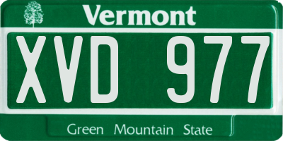 VT license plate XVD977