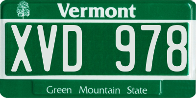 VT license plate XVD978