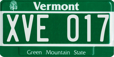 VT license plate XVE017