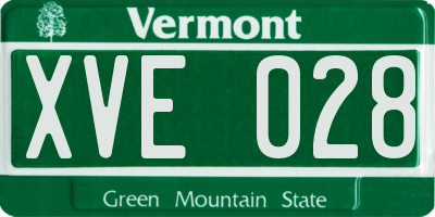 VT license plate XVE028