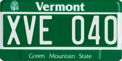 VT license plate XVE040