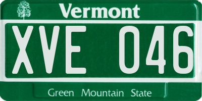 VT license plate XVE046