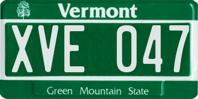 VT license plate XVE047