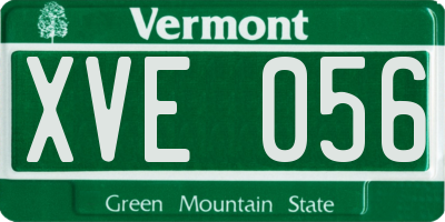 VT license plate XVE056