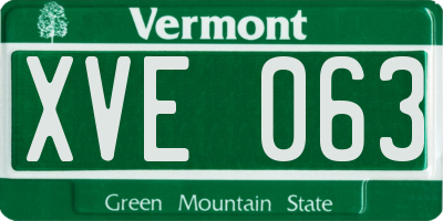 VT license plate XVE063
