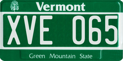VT license plate XVE065