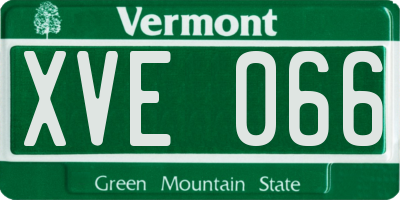VT license plate XVE066