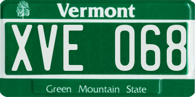 VT license plate XVE068