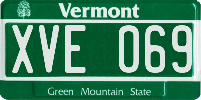 VT license plate XVE069