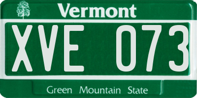 VT license plate XVE073