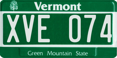 VT license plate XVE074