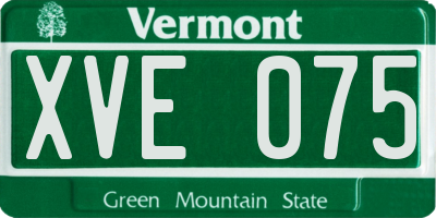 VT license plate XVE075