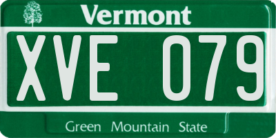 VT license plate XVE079
