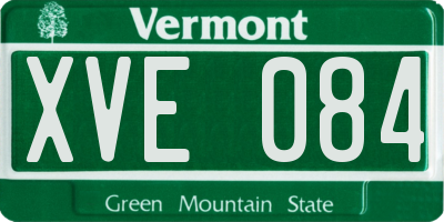 VT license plate XVE084