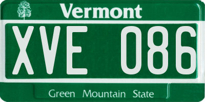 VT license plate XVE086