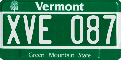VT license plate XVE087