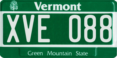 VT license plate XVE088