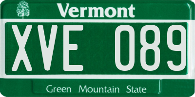 VT license plate XVE089