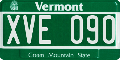 VT license plate XVE090