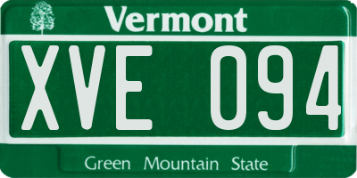 VT license plate XVE094