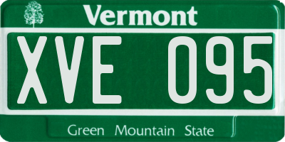 VT license plate XVE095