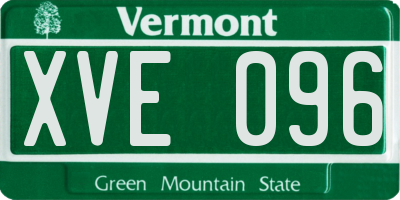 VT license plate XVE096