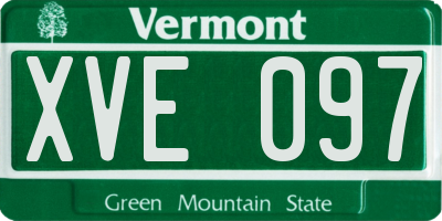 VT license plate XVE097