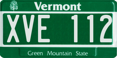 VT license plate XVE112
