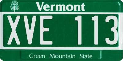 VT license plate XVE113