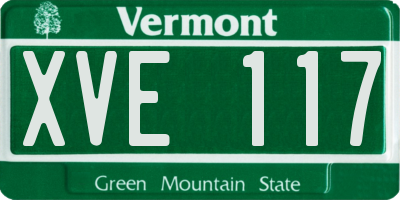 VT license plate XVE117
