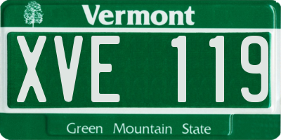 VT license plate XVE119