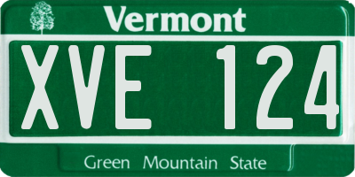 VT license plate XVE124