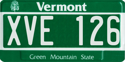 VT license plate XVE126