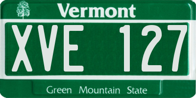 VT license plate XVE127