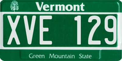 VT license plate XVE129
