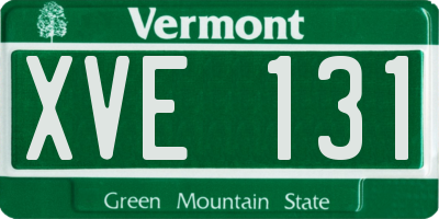VT license plate XVE131