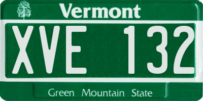 VT license plate XVE132