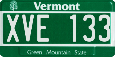 VT license plate XVE133
