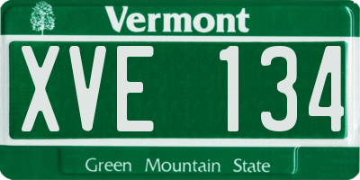 VT license plate XVE134