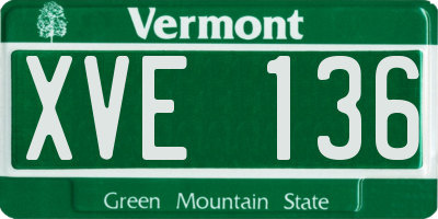 VT license plate XVE136