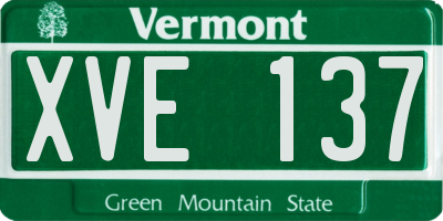 VT license plate XVE137