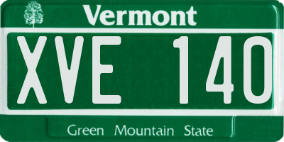 VT license plate XVE140