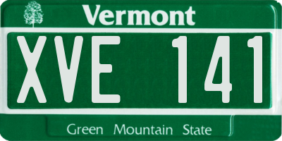 VT license plate XVE141